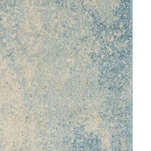 10' Blue Abstract Power Loom Runner Rug
