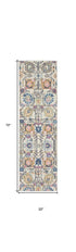 6' Cream Floral Power Loom Runner Rug