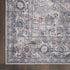 8' Gray Floral Power Loom Distressed Washable Runner Rug