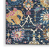 6' Navy Blue Floral Power Loom Runner Rug