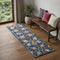 6' Navy Blue Floral Power Loom Runner Rug