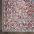 8' Red Floral Power Loom Distressed Washable Runner Rug