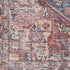 8' Red Floral Power Loom Distressed Washable Runner Rug