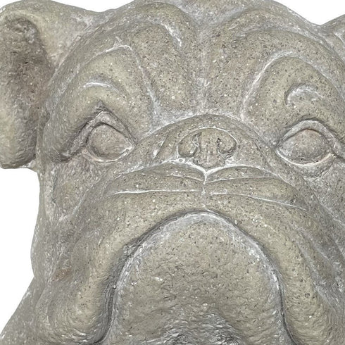 16" Gray Polyresin Dog Hand Painted Tabletop Sculpture