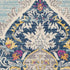 8' Blue And Beige Round Oriental Washable Non Skid Area Rug