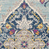 8' Blue And Beige Round Oriental Washable Non Skid Area Rug