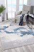 10' Blue And Gray Abstract Washable Runner Rug