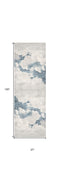 10' Blue And Gray Abstract Washable Runner Rug