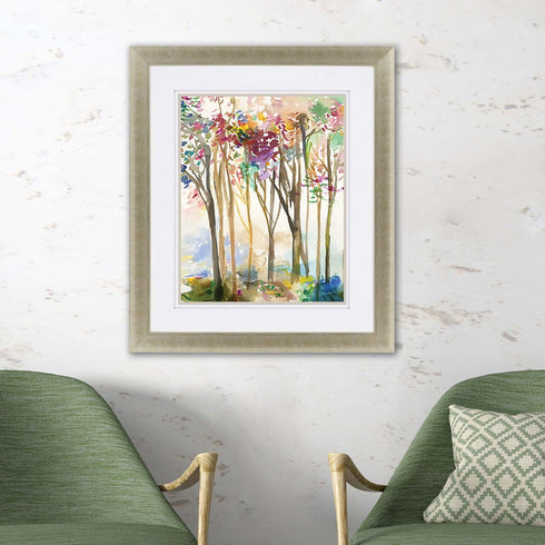 Sunny Path III Gold Framed Print Wall Art