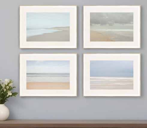 Set Of Four Surf White Framed Print Wall Art
