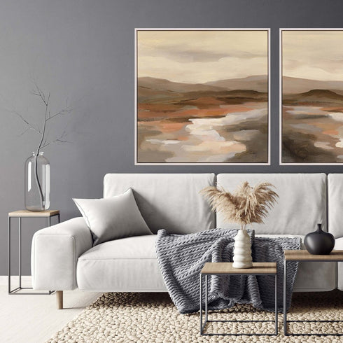 Cinnamon Riverbank I White Floater Frame Print Wall Art