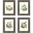 Set Of Four French Dogs Gold Framed Print Wall Art