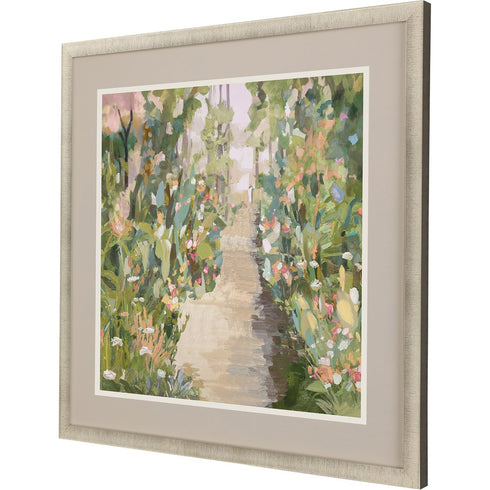 Garden Delight Lane Gold Framed Print Wall Art