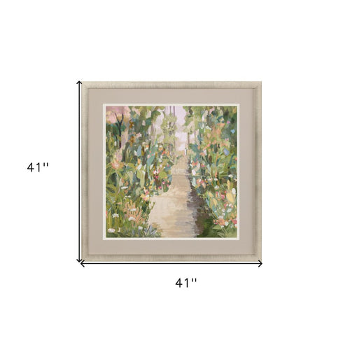 Garden Delight Lane Gold Framed Print Wall Art