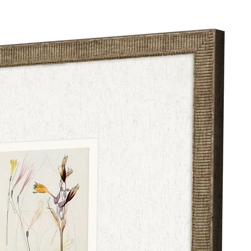 Set Of Three Antique Botanical II Gold Framed Print Wall Art