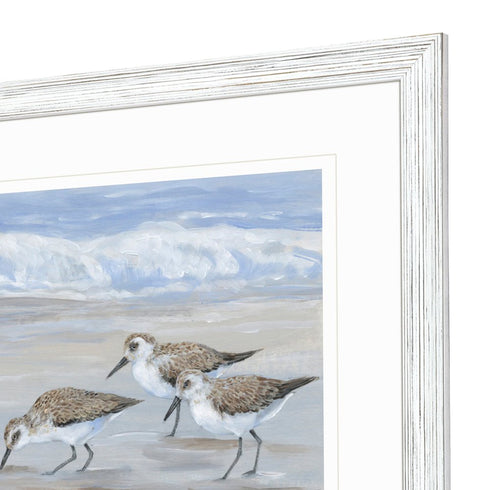 Set Of Two Sandpipers White Framed Print Wall Art