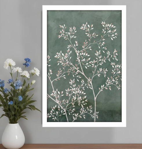 Delicate Tree II White Framed Print Wall Art
