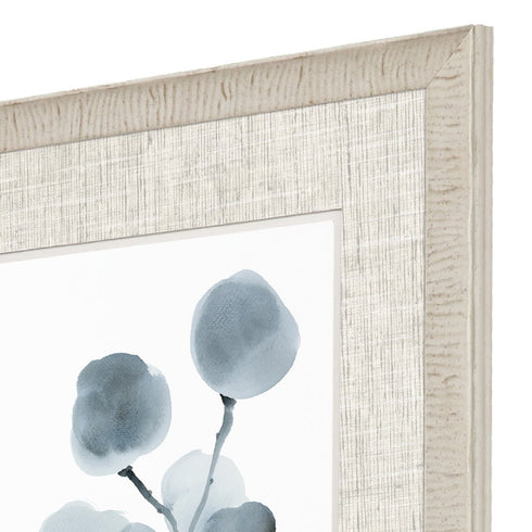 Set Of Two Gray Botanical White Framed Print Wall Art