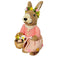 11" Brown And Pink Straw Rabbit Easter Easter Bunny Figurine