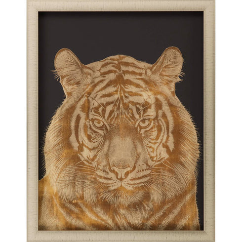 Wild Tiger Portrait Gold Framed Print Wall Art