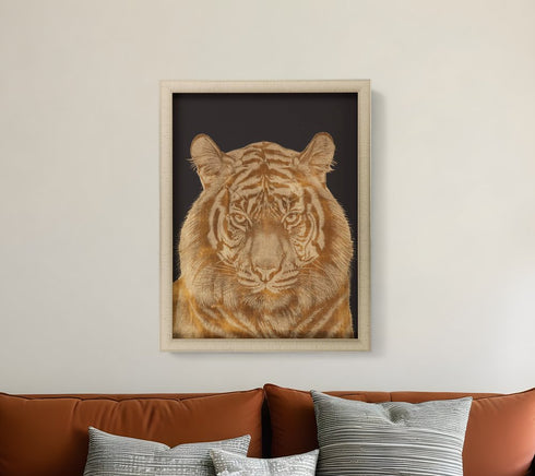 Wild Tiger Portrait Gold Framed Print Wall Art