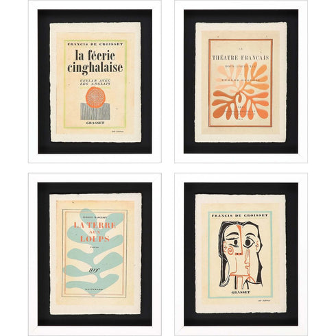 Set Of Four Lepal II White Framed Print Wall Art