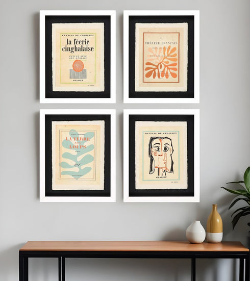 Set Of Four Lepal II White Framed Print Wall Art