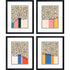 Set Of Four Color Studies Black Framed Print Wall Art