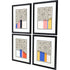 Set Of Four Color Studies Black Framed Print Wall Art