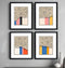 Set Of Four Color Studies Black Framed Print Wall Art