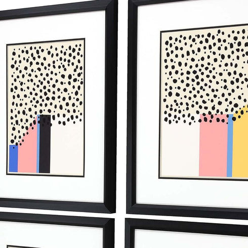 Set Of Four Color Studies Black Framed Print Wall Art
