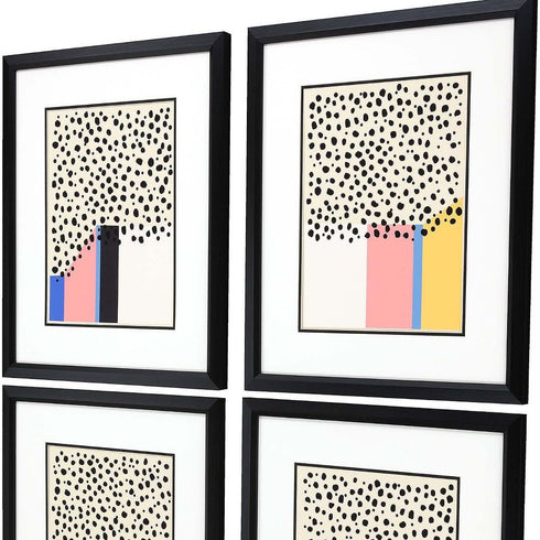 Set Of Four Color Studies Black Framed Print Wall Art
