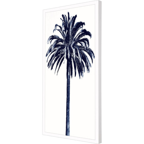 Palm Tree Blue III White Framed Print Wall Art