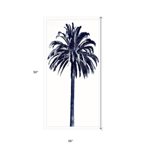 Palm Tree Blue III White Framed Print Wall Art