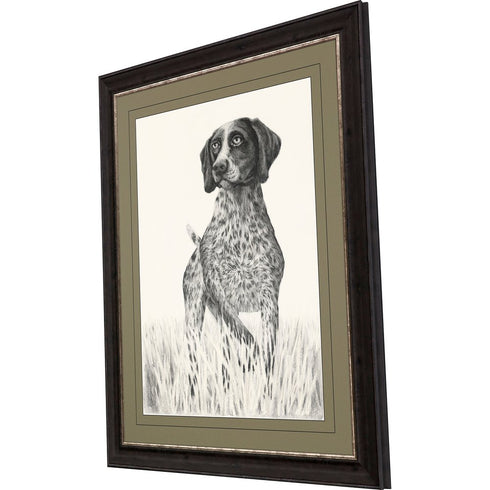 Hunting Dog Brown Framed Print Wall Art