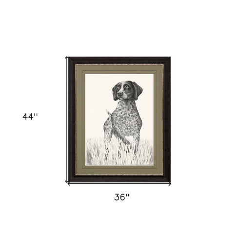Hunting Dog Brown Framed Print Wall Art