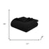 Queen Black Cotton Plain Weave Geometric Blanket