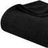 Queen Black Cotton Plain Weave Geometric Blanket