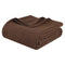 Queen Chocolate Cotton Plain Weave Geometric Blanket