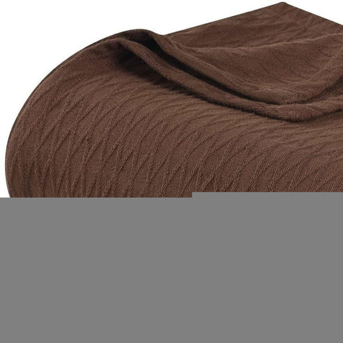 Queen Chocolate Cotton Plain Weave Geometric Blanket