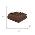 Queen Chocolate Cotton Plain Weave Geometric Blanket