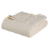 Queen Ivory Cotton Plain Weave Geometric Blanket