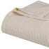 Queen Ivory Cotton Plain Weave Geometric Blanket