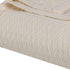 King Ivory Cotton Plain Weave Geometric Blanket