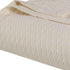Twin Ivory Cotton Plain Weave Geometric Blanket