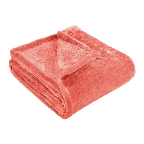Queen Coral Fleece Plain Weave Plush Blanket