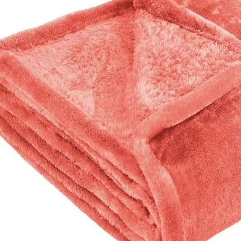 Queen Coral Fleece Plain Weave Plush Blanket