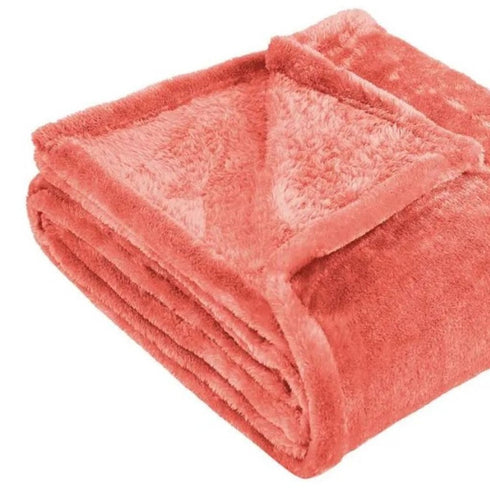 Queen Coral Fleece Plain Weave Plush Blanket