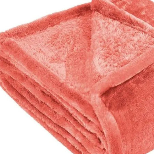 King Coral Fleece Plain Weave Plush Blanket
