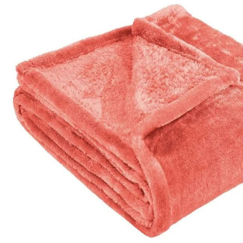 King Coral Fleece Plain Weave Plush Blanket